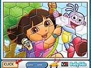 Puzzle fun Dora with boots online jtk